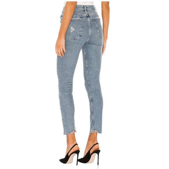 AGOLDE Nico High Rise Raw Edge Cropped Button Up Jean in Rooted Women's 27 - Picture 2 of 12
